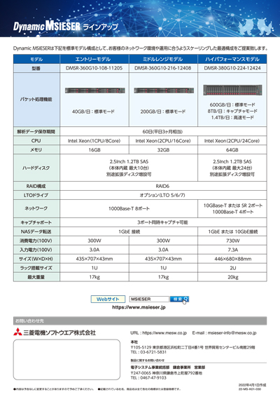 ダイナミック エムシーサー製品カタログ（PDF）